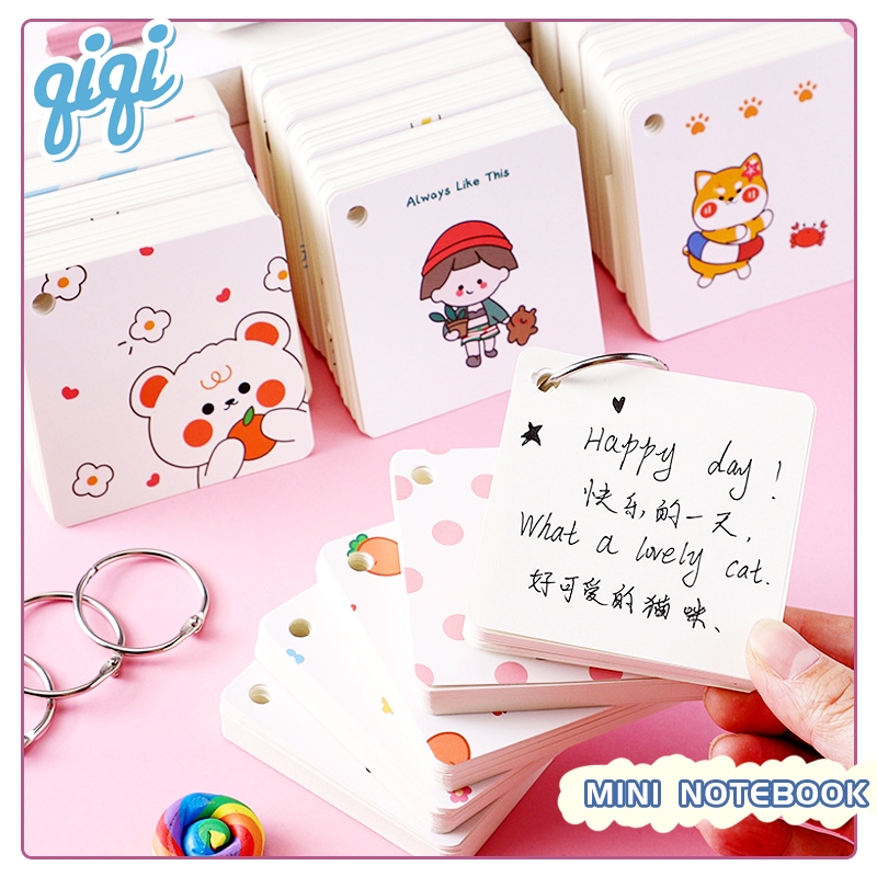 

Notebook mini/Notepad dengan Gantungan/Memo Ring Notebook Loose leaf book - Qiqi Treasure