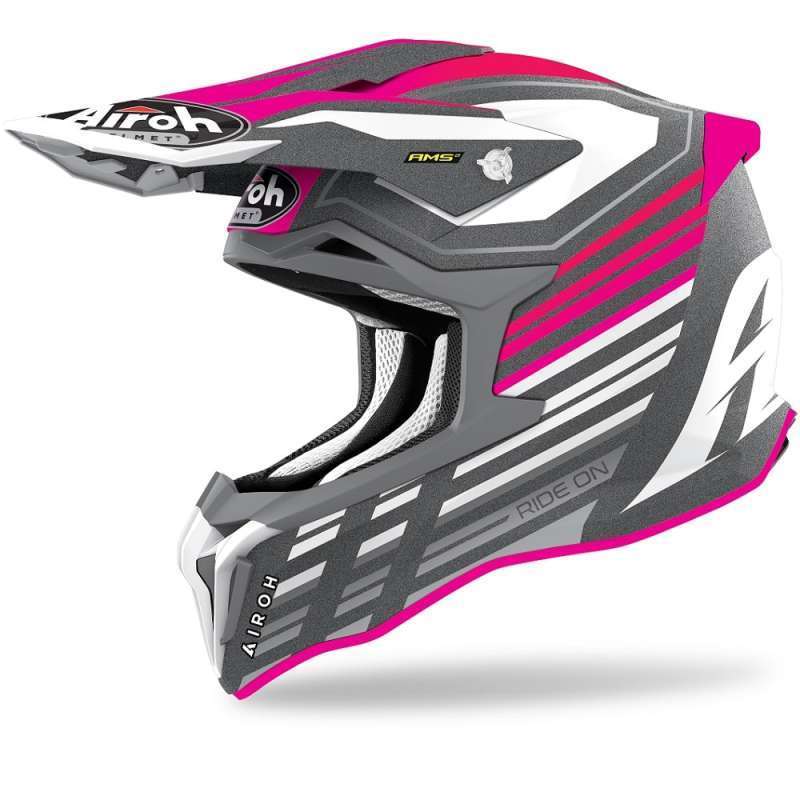 AIROH STRYCKER SHADED PINK HELM AIROH STRYCKER 2022 HELM CROSS
