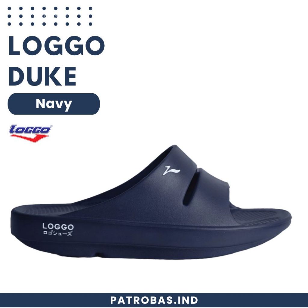 Loggo Sandal Slide Duke Navy Sendal Slip On Slop Phylon Pria Original