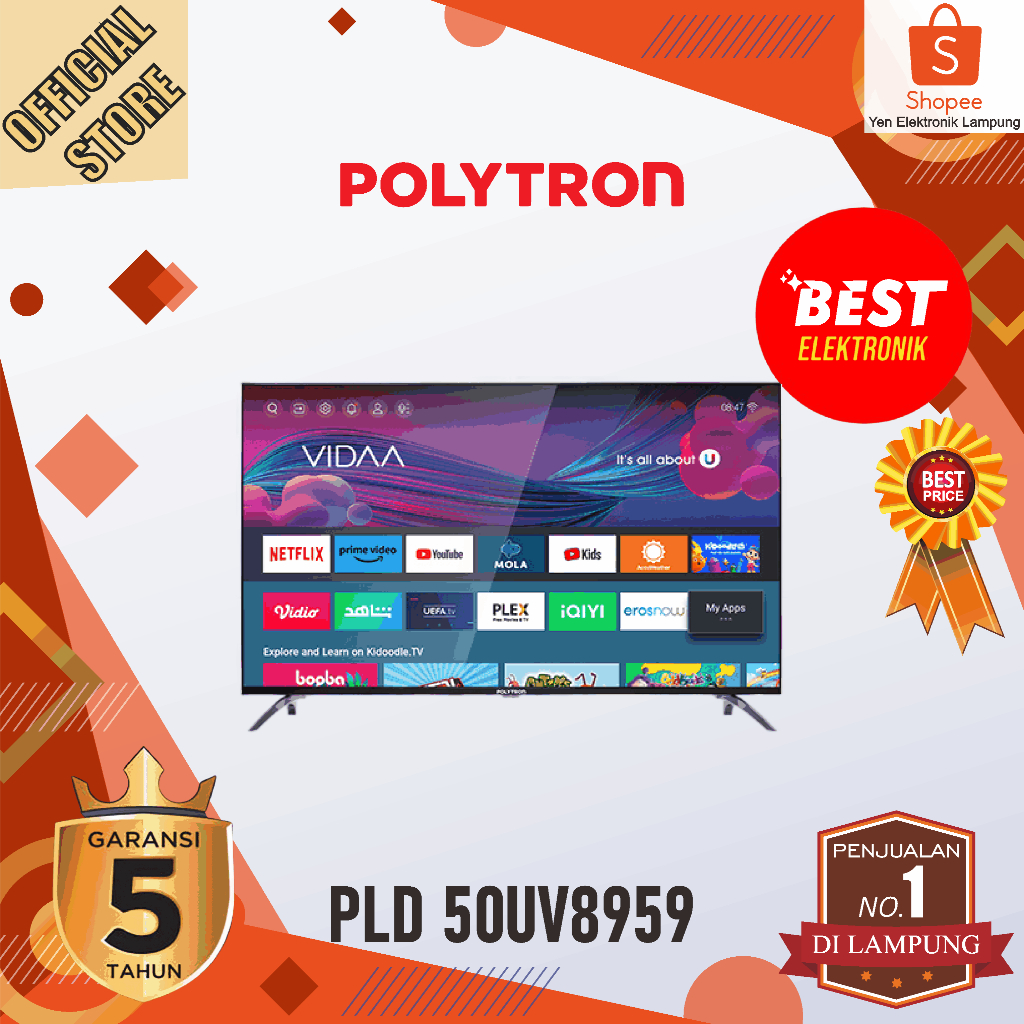 TV POLYTRON PLD 50UV8959 Digital TV 50 inch UHD Garansi Resmi POLYTRON