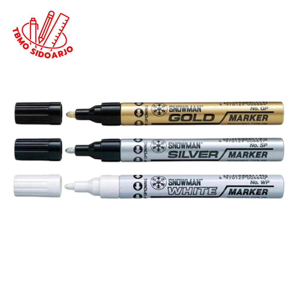 

TBMO Paint Marker Snowman Spidol Permanent Gold Silver White Per Pcs