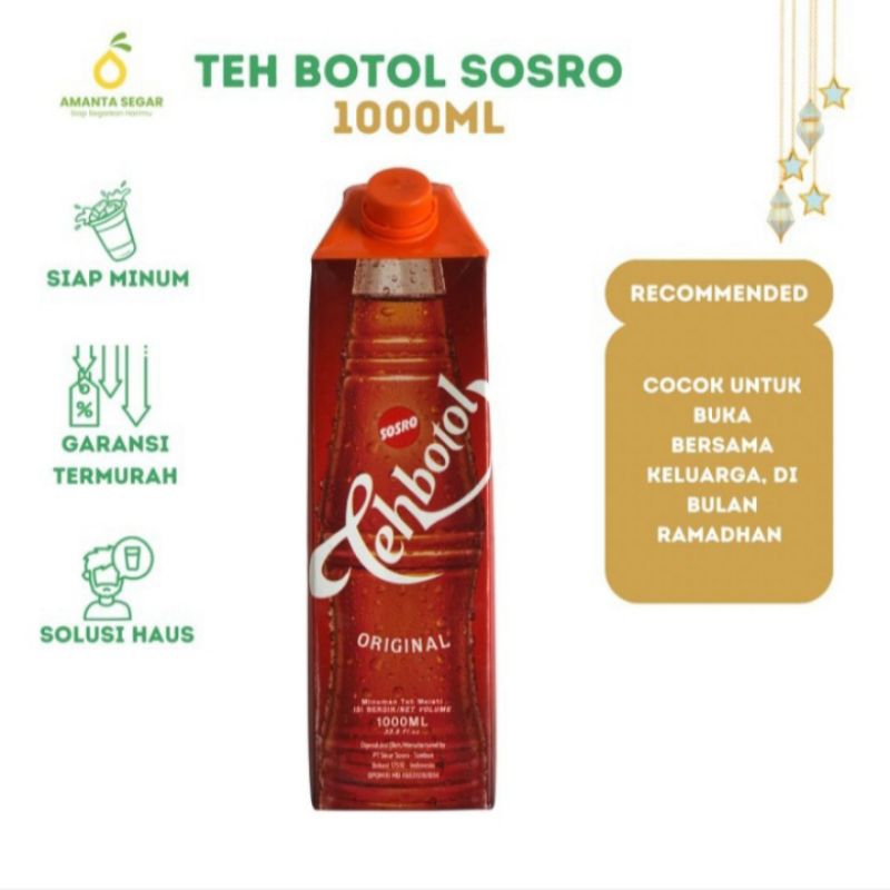 

Teh Botol Tehbotol Sosro Kotak 1 Liter / Teh Botol Sosro 1000ml