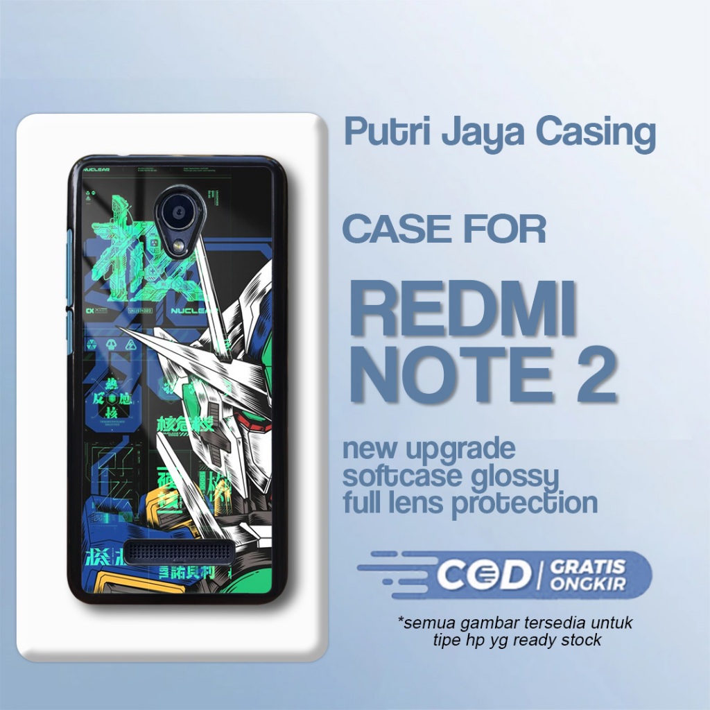 Case Redmi Note 2 Terbaru - Redmi Note 2  - Motif Gundam Baru Cute - Hardcase Premium Glossy - Softc