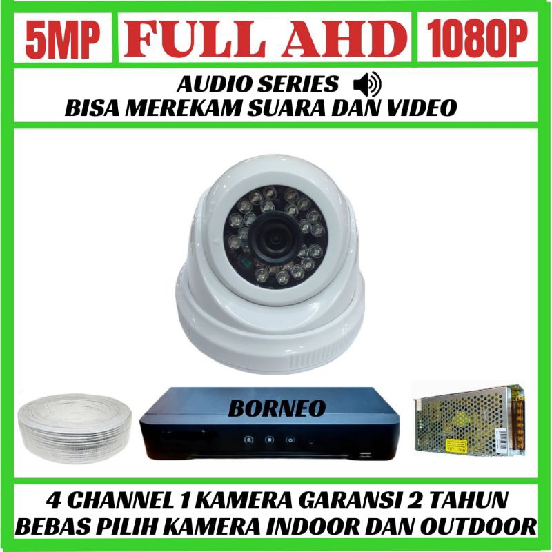 PAKET CCTV 4 CHANNEL 1 KAMERA LENSA 5MP 1080P IR SONY FULL HD
