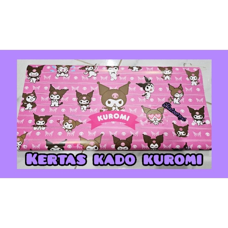 

KERTAS KADO KUROMI PINK GLOSSY | BUNGKUSAN KADO KARAKTER KUROMI PER LEMBAR
