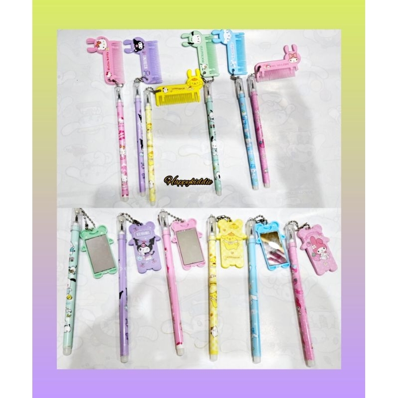 

ISI 2 PCS PULPEN GEL KARAKTER MELODY N FRIENDS KUROMI CINNAMONROLL POCHACCO GANTUNGAN SISIR KACA LUCU