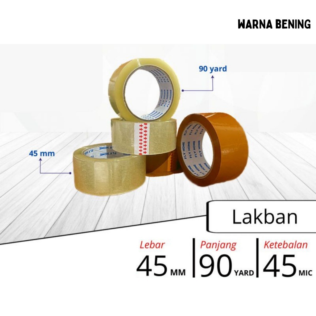 

(Isi 6PCS) Grosir Lakban Isolasi Tape Coklat / Putih Bening 45mm x 90yard Kuat, Murah. Dan Tebal