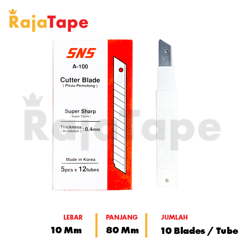 

ISI CUTTER / REFILL CUTTER KECIL 10Pcs / Tube SUPER TAJAM RAJA TAPE