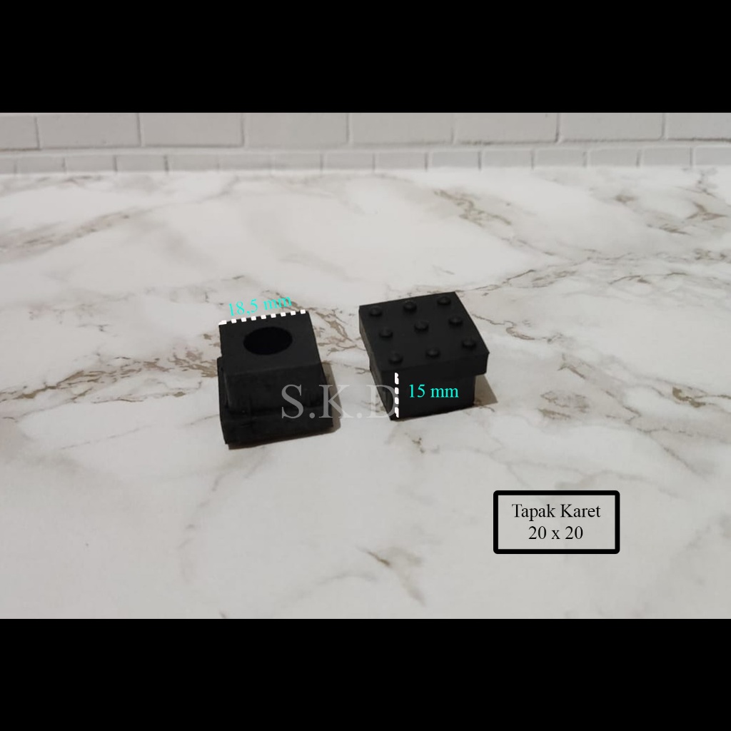 Tapak Karet 20 x 20/ 2 x 2/ Karet Meja/ Kaki Meja/ Kaki Kursi