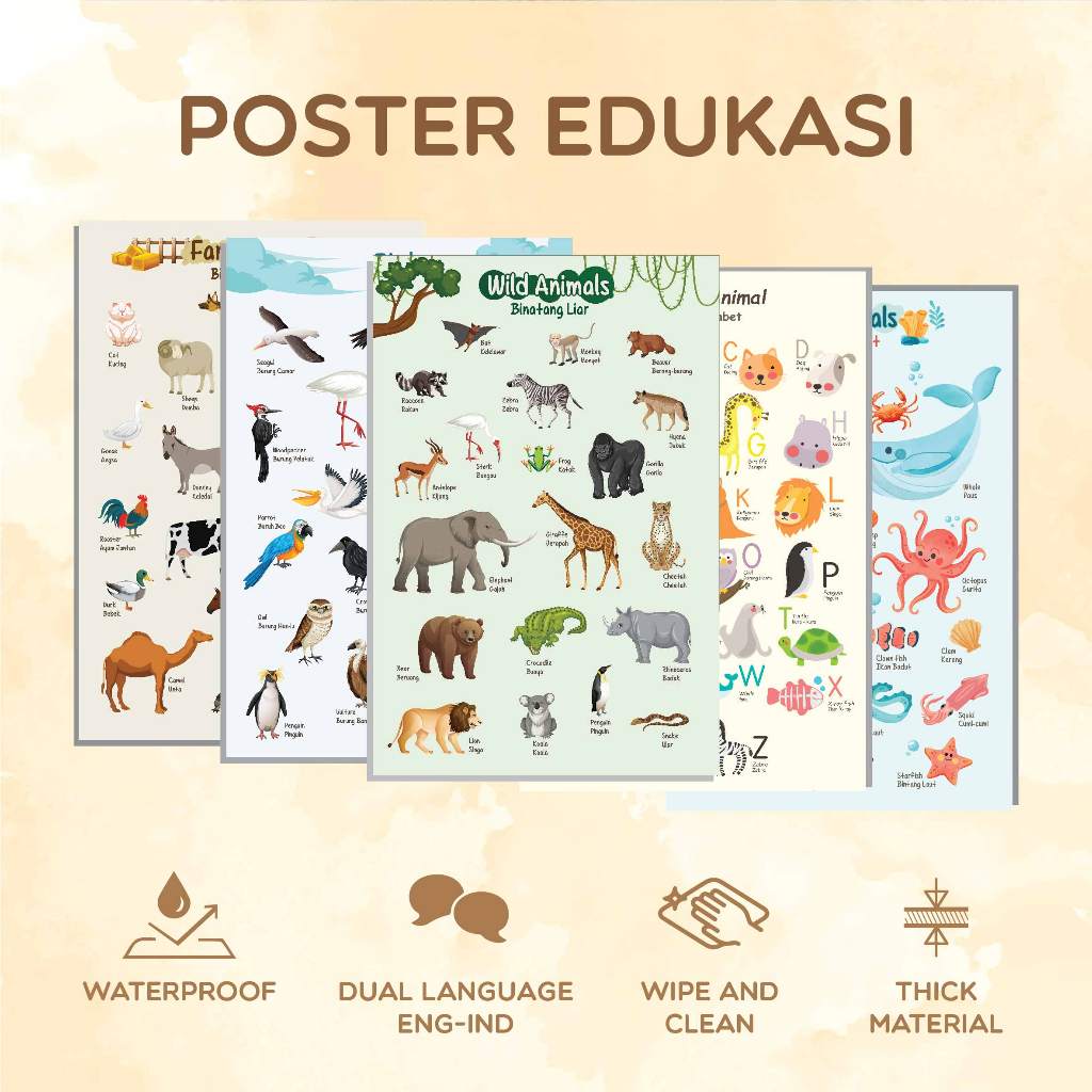 Eduels - Poster Edukasi Anak, Poster Pendidikan, Poster hewan, Poster Anak Murah