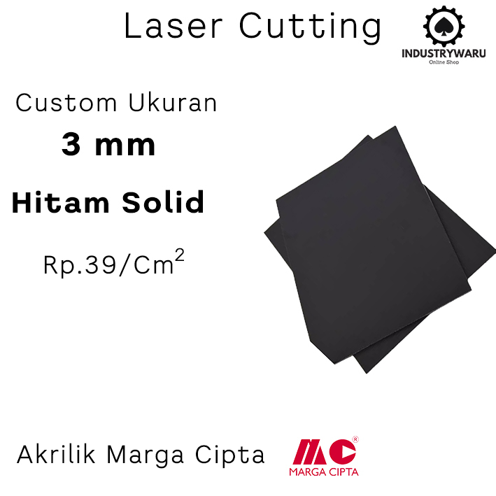 

Akrilik Custom Lembaran Hitam Solid 3mm