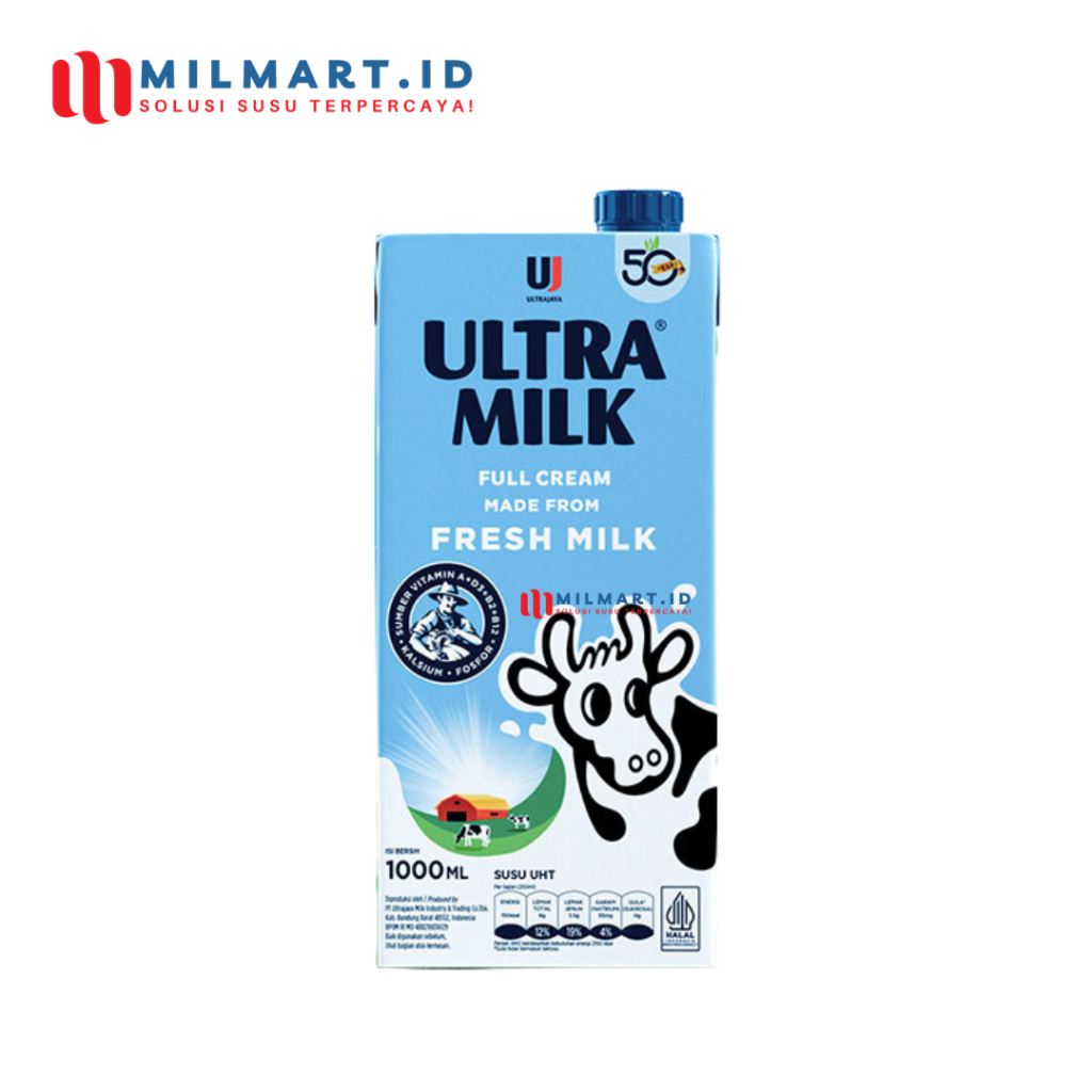 

ULTRA MILK FULL CREAM 1 LITER SUSU UHT CAIR ULTRAMILK