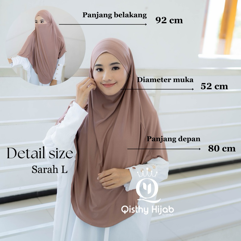 terbaru qisthy hijab - sarah french khimar jersey l jumbo hijab niqob umroh qisthy hijab by sahala