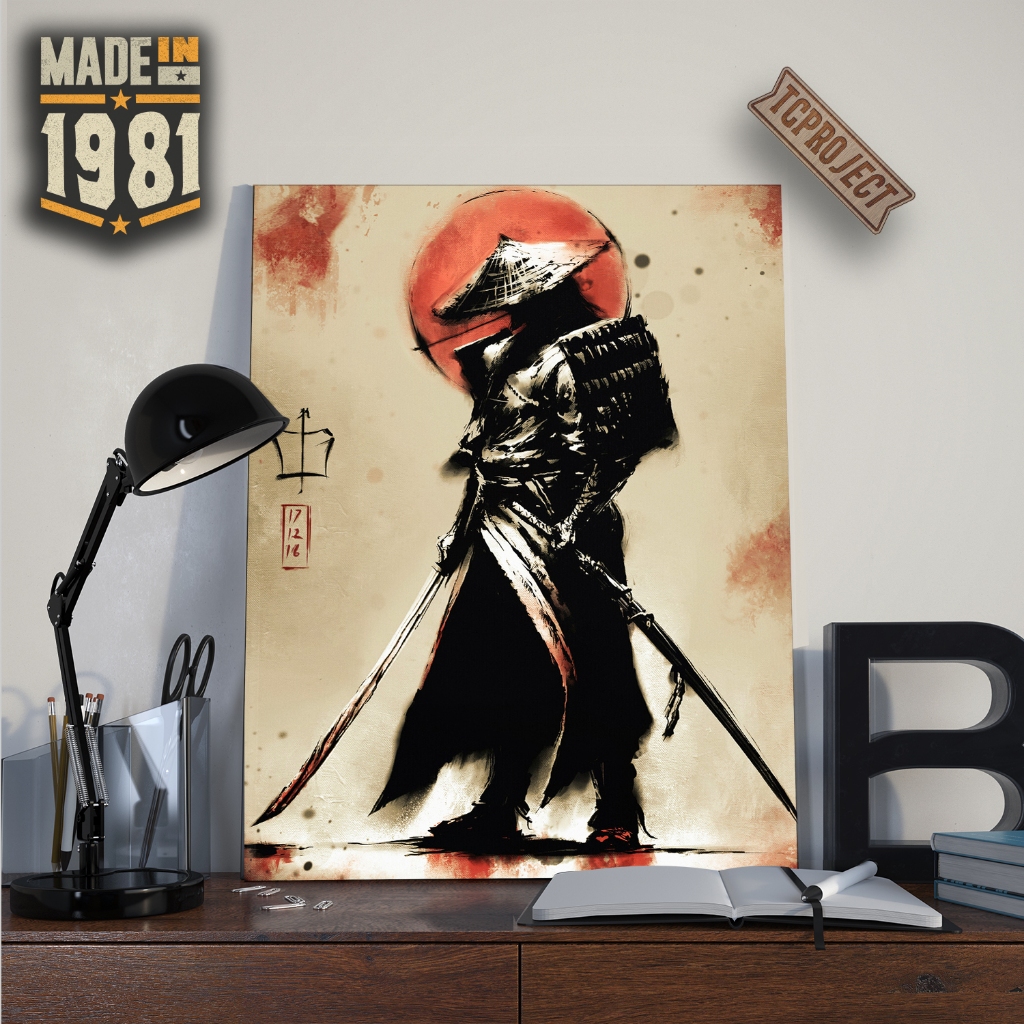 Samurai japan Poster Kayu Dekorasi Dinding wall decor (40x30)
