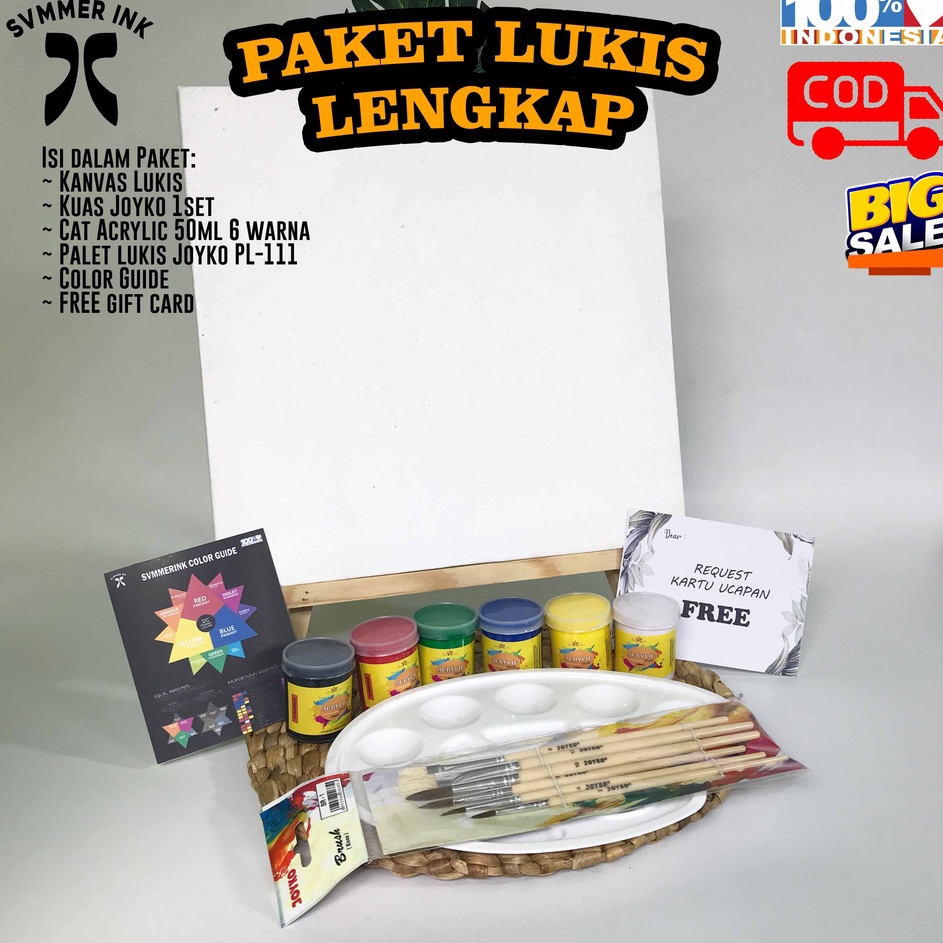 

Sentuhan Personal DIY Painting Kit Paket Lukis Lengkap dan Termurah Canvas 2 x 2 Svmmer Ink