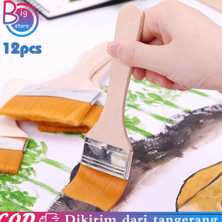 

Harga Promo Kuas Lukis Besar 12pcs Kuas Cat Tebal Kuas Lukis Lebar Nylon Flat Art Painting Brush