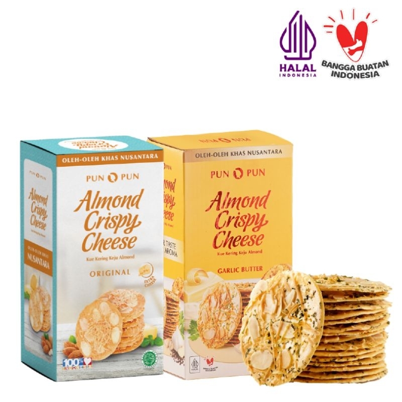 

Oleh Oleh Khas Surabaya Almond Crispy Cheese Original + Garlic Butter PUNPUN