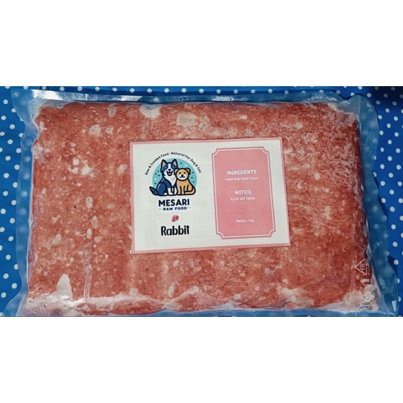 Rabbit raw food /daging giling kelinci untuk makanan anjing dan kucing