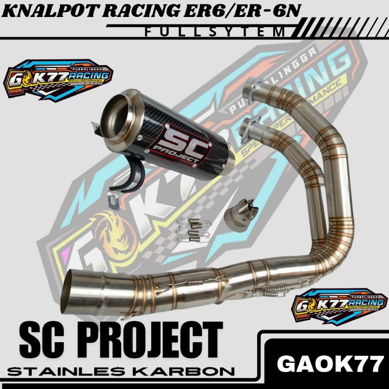 Knalpot Er6 Er6n fullsytem sc project Carbon