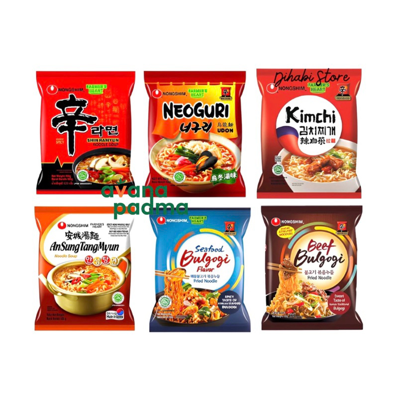 

Nongshim Ramyun Noodle (6 Varian Rasa) (120g)