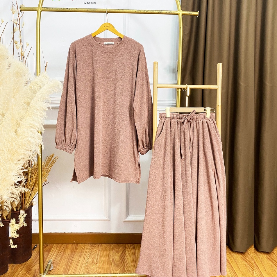 Grosir Spesial  Setelan Rok Serut Corduroy  JV Hasanah Oneset Skirt Baju Kurung Abstract