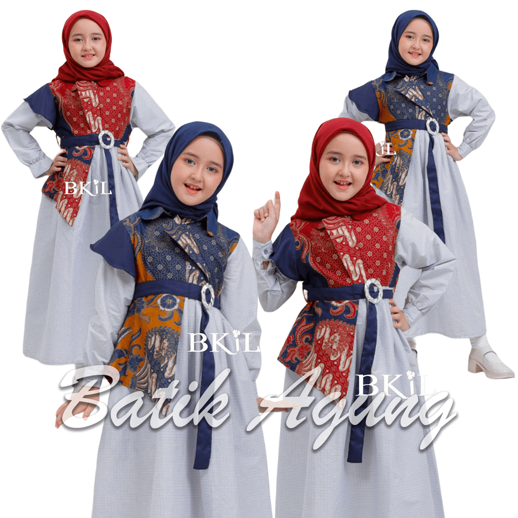 Gamis Anak Wanita Syar'i Kekinian / Baju Batik Anak Model Terbaru / Gamis Muslim Anak Perempuan Lucu