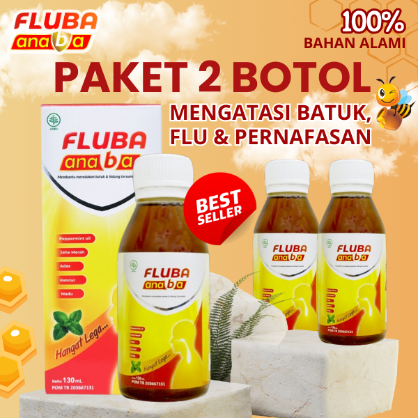 

FLUBA ANABA 130ml Ampuh Atasi Masalah Tenggorokan & Pernafasan - PAKET 2 BOTOL
