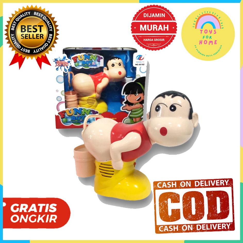 Bestseller Mainan Balon Sabun Otomatis Bubble Sinchan Funny Boy TOYSFORHOME