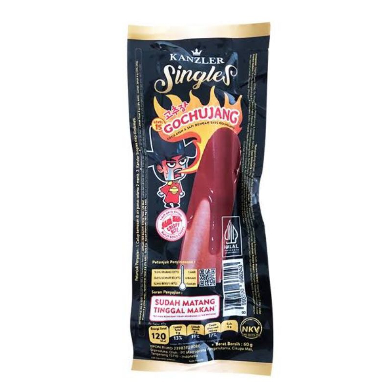 

SOSIS KANZLER SINGLES GOCHUJANG 65GR - sapi dan ayam siap makan - DENGAN SAUS gochujang