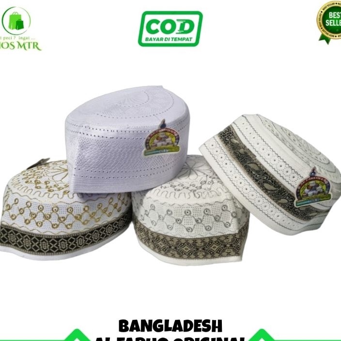 Star Seller Peci Kopiah Songkok BANGLADESH AL FARUQ Original Motif List Pita dan Polos Motif