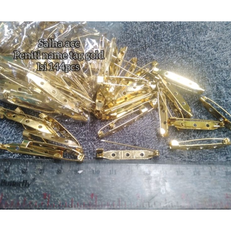 peniti name tag besi 38mm isi 144pcs gold