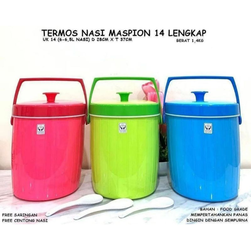 Termos Es Nasi Maspion Kapasitas Ukuran 14 Liter