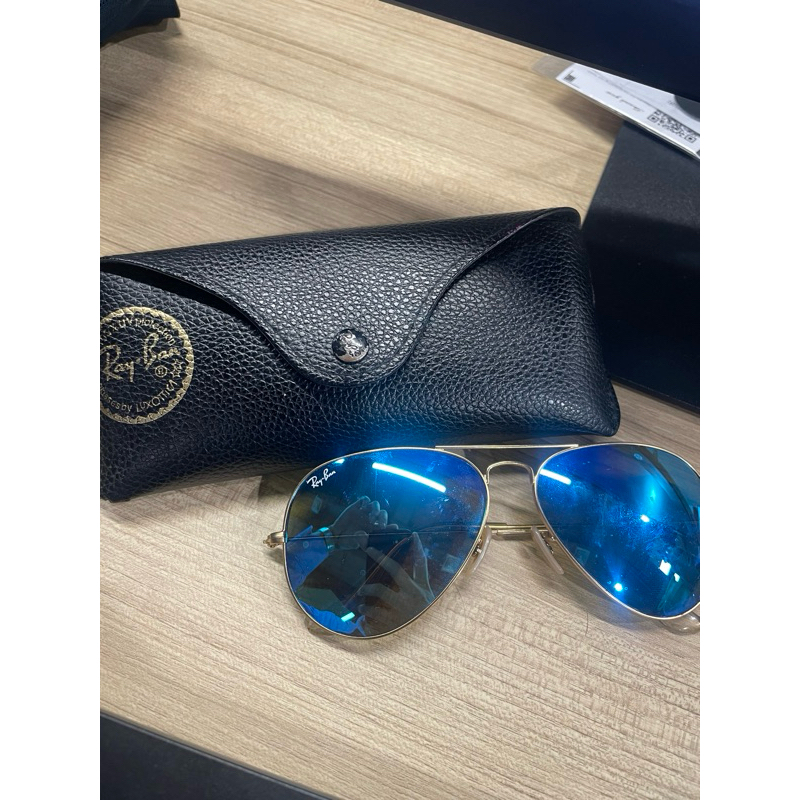 RAYBAN AVIATOR BLUE SUNGLASSES KACAMATA