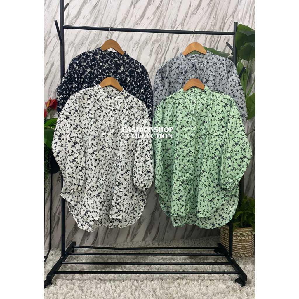 Kemeja Chantika Motif bunga Kecil kemeja Tunik wanita
