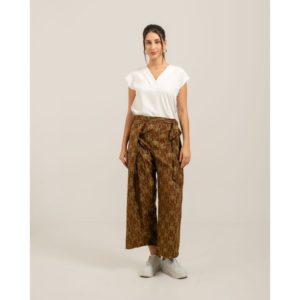 Batik Fractal Bhavya Wrap Pants Brown