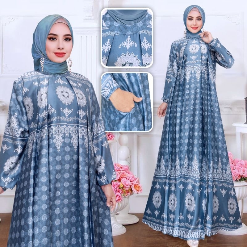GAMIS SILK PREMIUM//NAURA DRESS//GAMIS MUSLIM ORIGINAL
