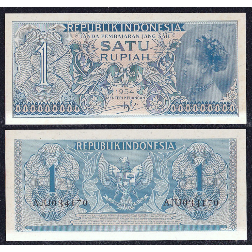 Uang kuno 1 rupiah tahun 1954 seri Suku Bangsa