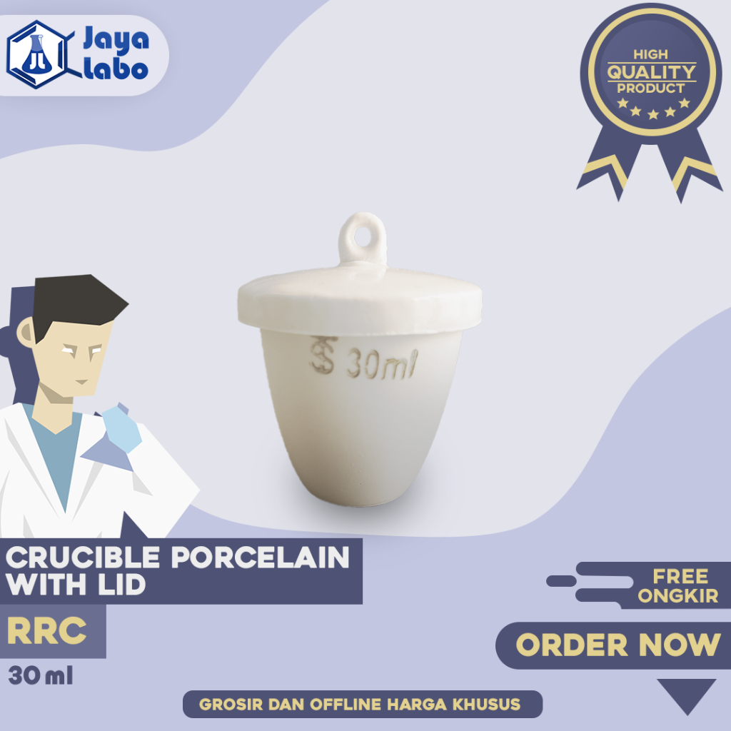 Crucible Porcelain With Lid / Cawan Crucible RRC