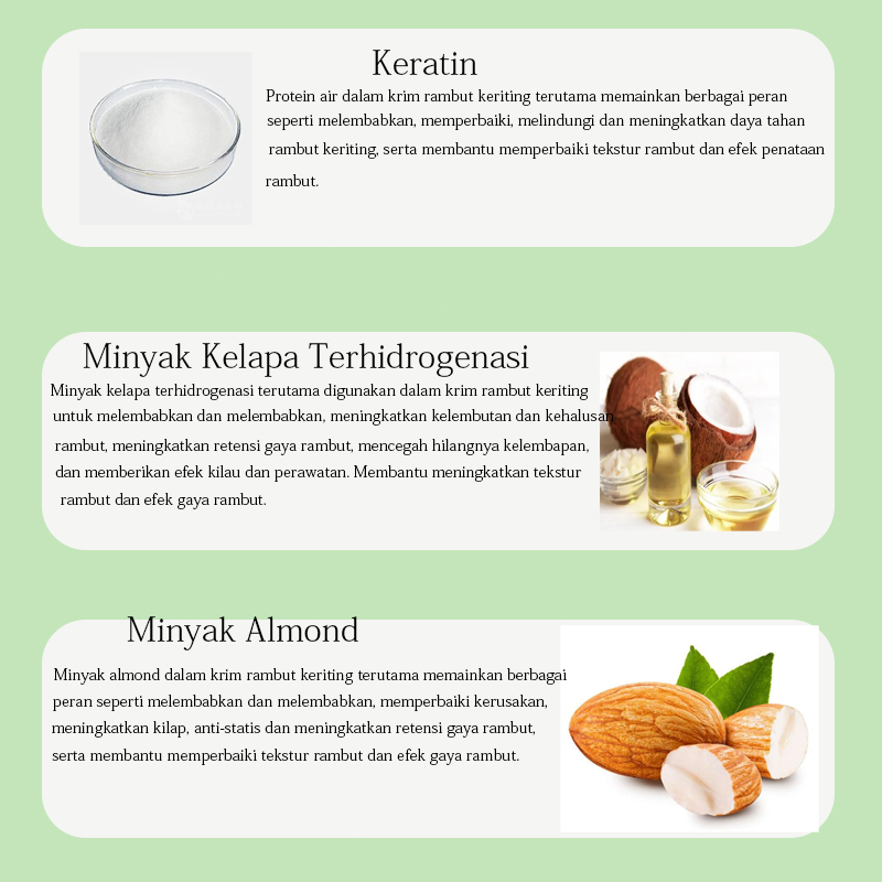 Cream Rambut Keriting Gel Rambut Keriting 50Ml Perawatan Rambut Keriting Curl Cream Elastin Tidak