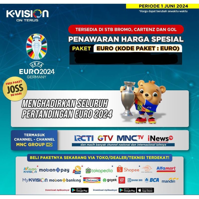 [DIJAMIN ORI] Paket Receiver TV KVision EURO sampai FINAL