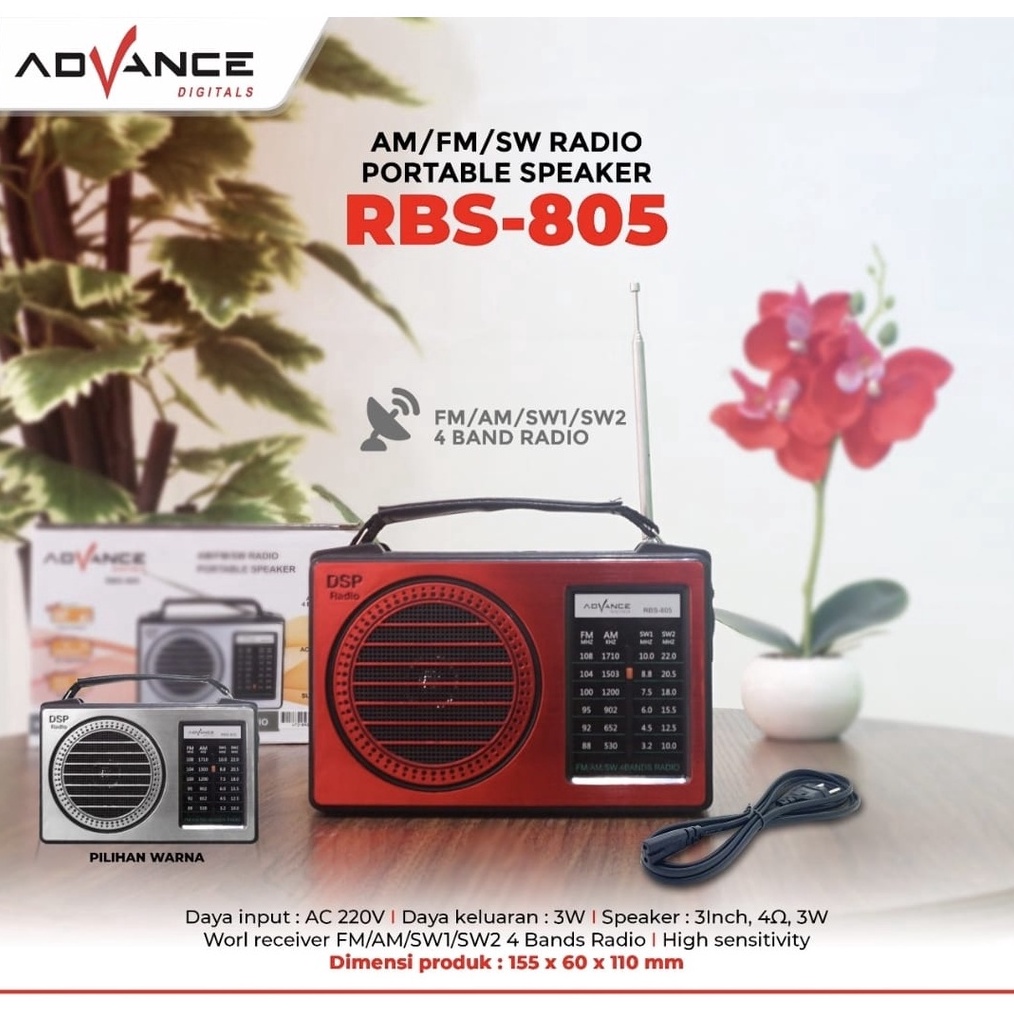 KODE A22Y Speaker Radio Advance RBS85 RBS85B RBSF1 Bluetooth  Radio Kuno  FM  AM  SW