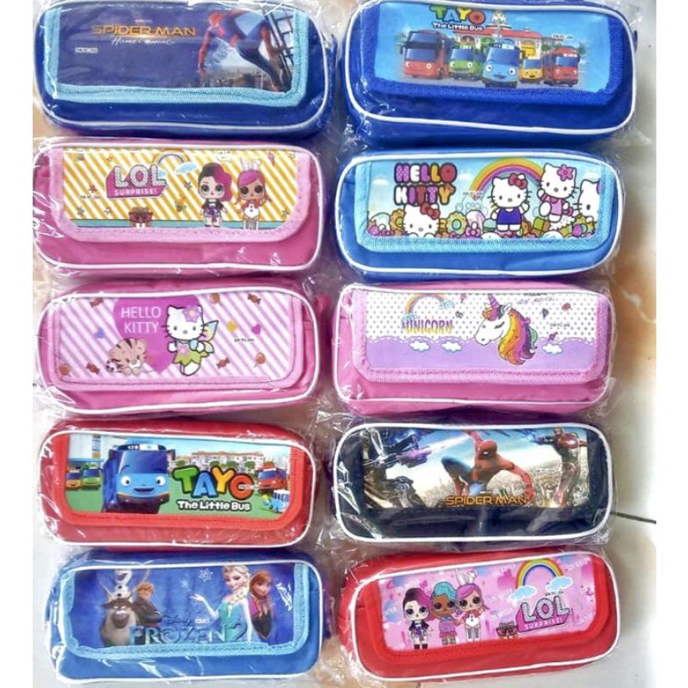 

KODE K79P Grosir 12Pcs Tepak Saku Premium Tempat Pensil Sekolah Souvenir Ulang Tahun FREE Plastik
