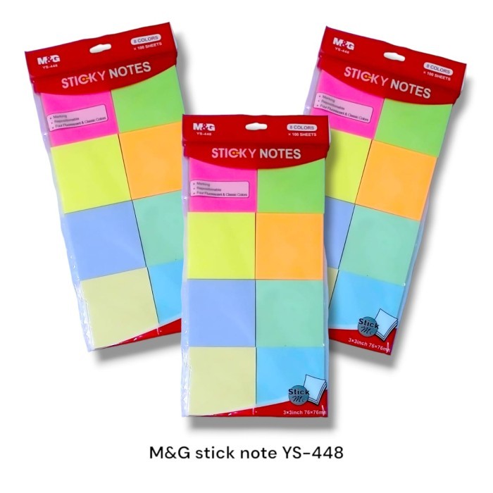 

M&G Sticky Notes 8 Colours 60 Sheets YS-448 76x76