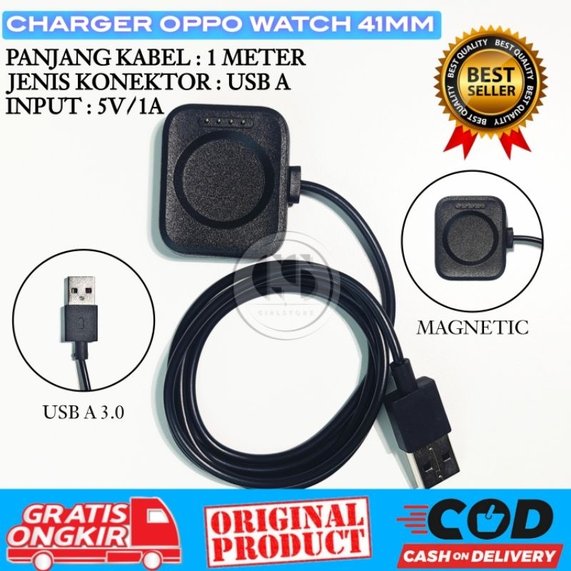 Kabel Charger Oppo Watch 41mm - Dock Charger Oppo Watch - Charger Jam Tangan Oppo