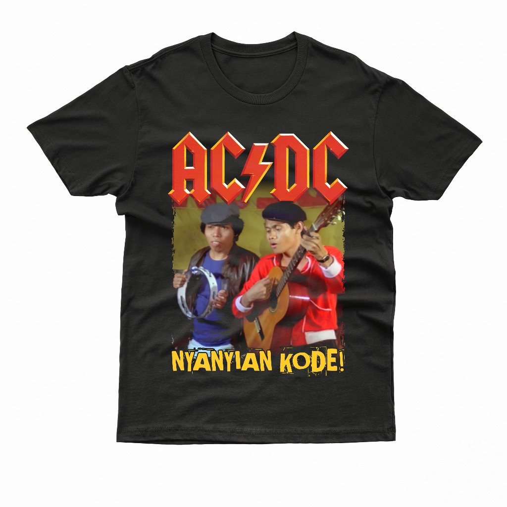 Tshirt Band ACDC x Warkop DKI | Kaos Band ACDC Parodi | Baju ACDC | Kaos Plesetan Kata-kata | Kaos D