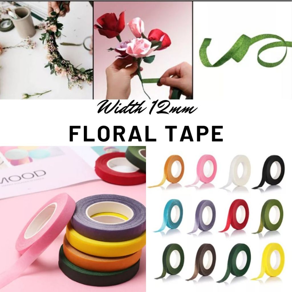 

Floral Tape 12MM Warna Selotip Bunga Warna Pelipit Bunga 30 Yard GROSIR