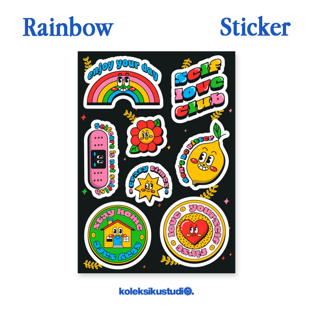 

Stiker Rainbow Aesthetic Kartun Lucu Sticker Waterproof Tumblr Handphone Laptop