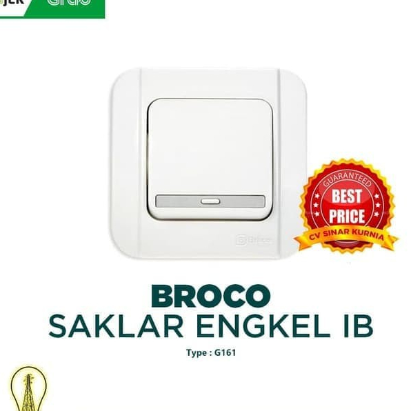 Saklar Tunggal Broco Saklar Broco G161 Engkel IB Inbow Galleo Warna Putih