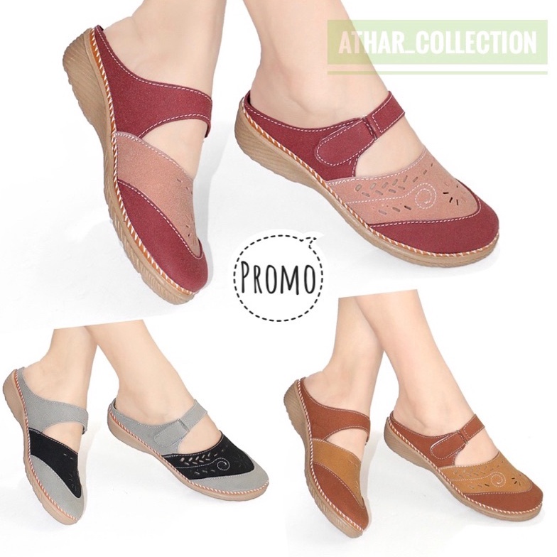 KODE J3T Sepatu Sandal Wanita Sendal Mules Flat Tali Slip On Wanita Perempuan Dewasa Terbaru Kekinia
