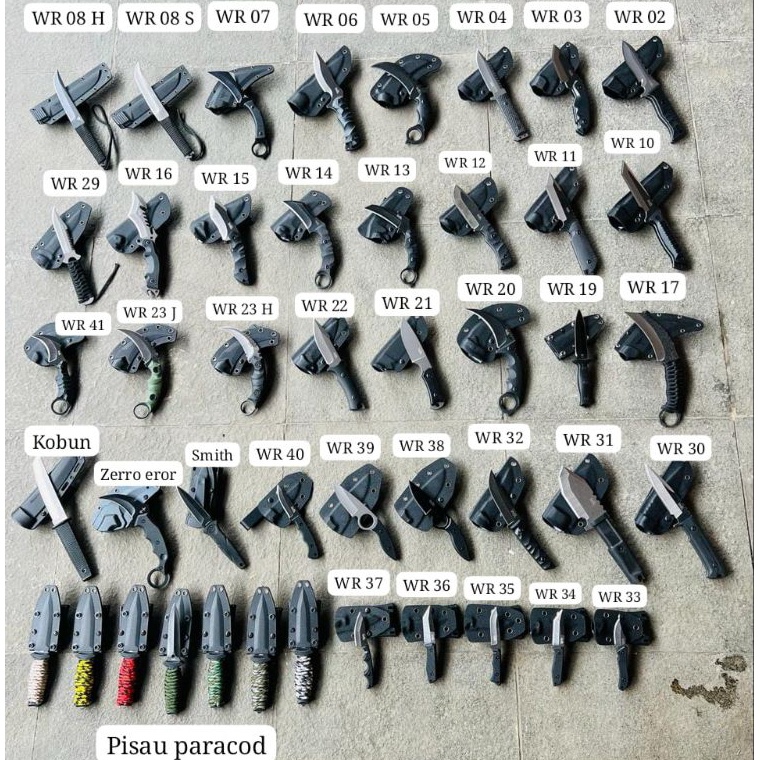 Telah Hadir Pisau Tactical Kydex WR  Sangkur WR Teklok SEMUA MODEL READY STOCK